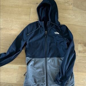 The North Face women’s Navy and Gray Lightweight Zip Hoodie